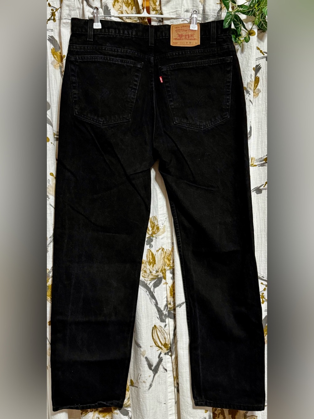 🖤VTG 90’s🖤Men’s Levi’s 505 Made In USA!🇺🇸 Reg Straight Black Denim 38X32